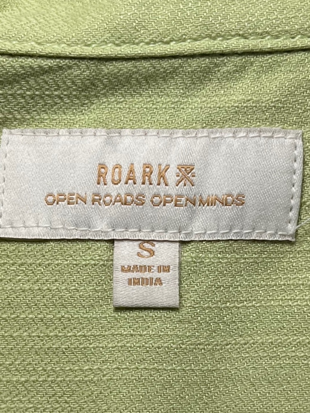 Roark Embroidered Cropped Pear Green Walk in the Woods Blouse Size S - Picture 5 of 10